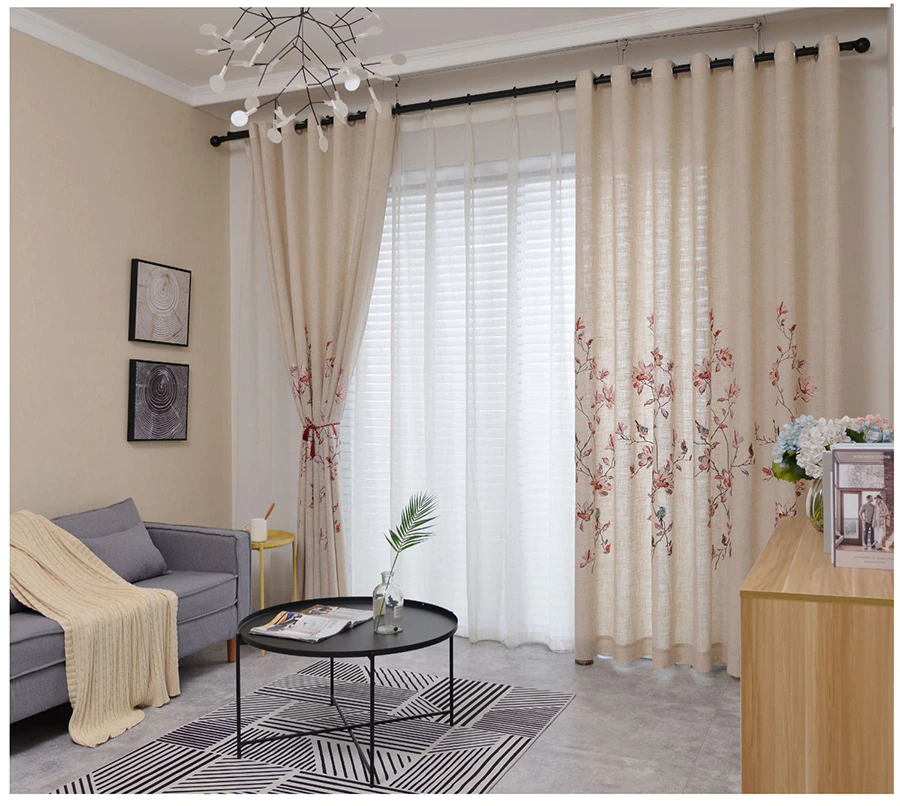 beige-floral-curtains, embroidered-curtains, voile-curtains, edit-home-curtains