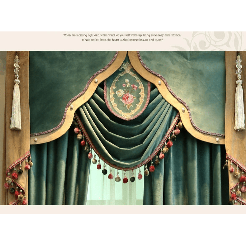 green-embroidered-velvet-curtains, embroidered-curtains, edit-home