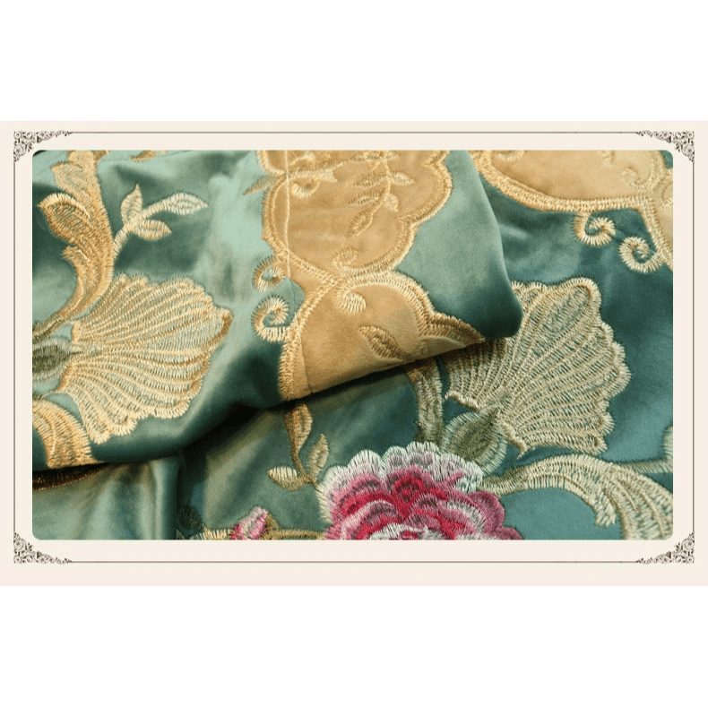 green-embroidered-velvet-curtains, embroidered-curtains, edit-home