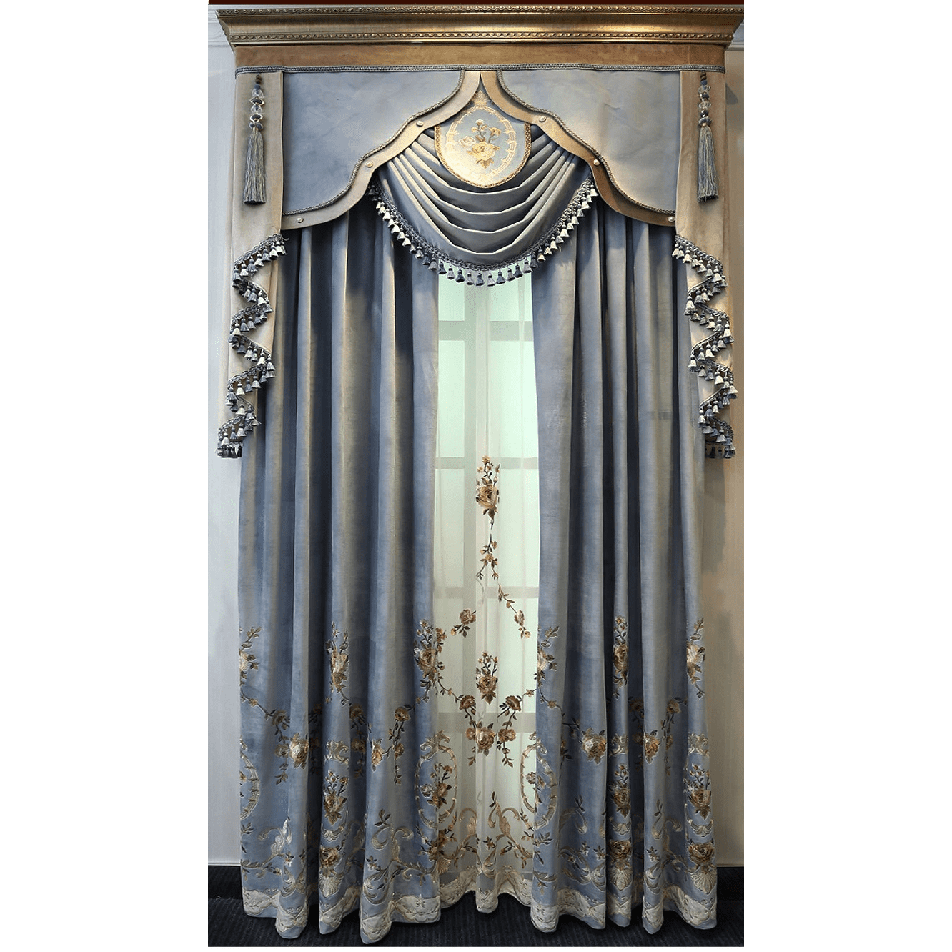 blue-embroidered-velvet-curtains, embroidered-curtains, edit-home