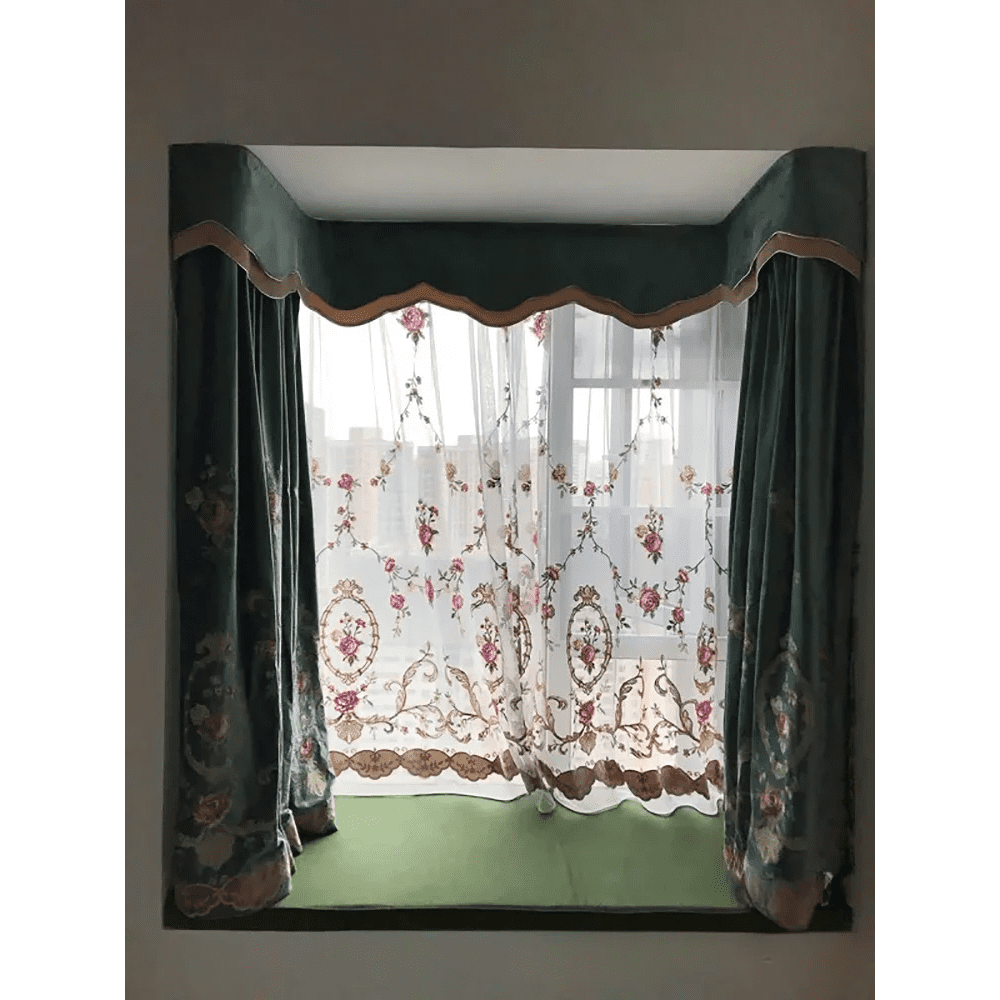 green-embroidered-velvet-curtains, embroidered-curtains, edit-home