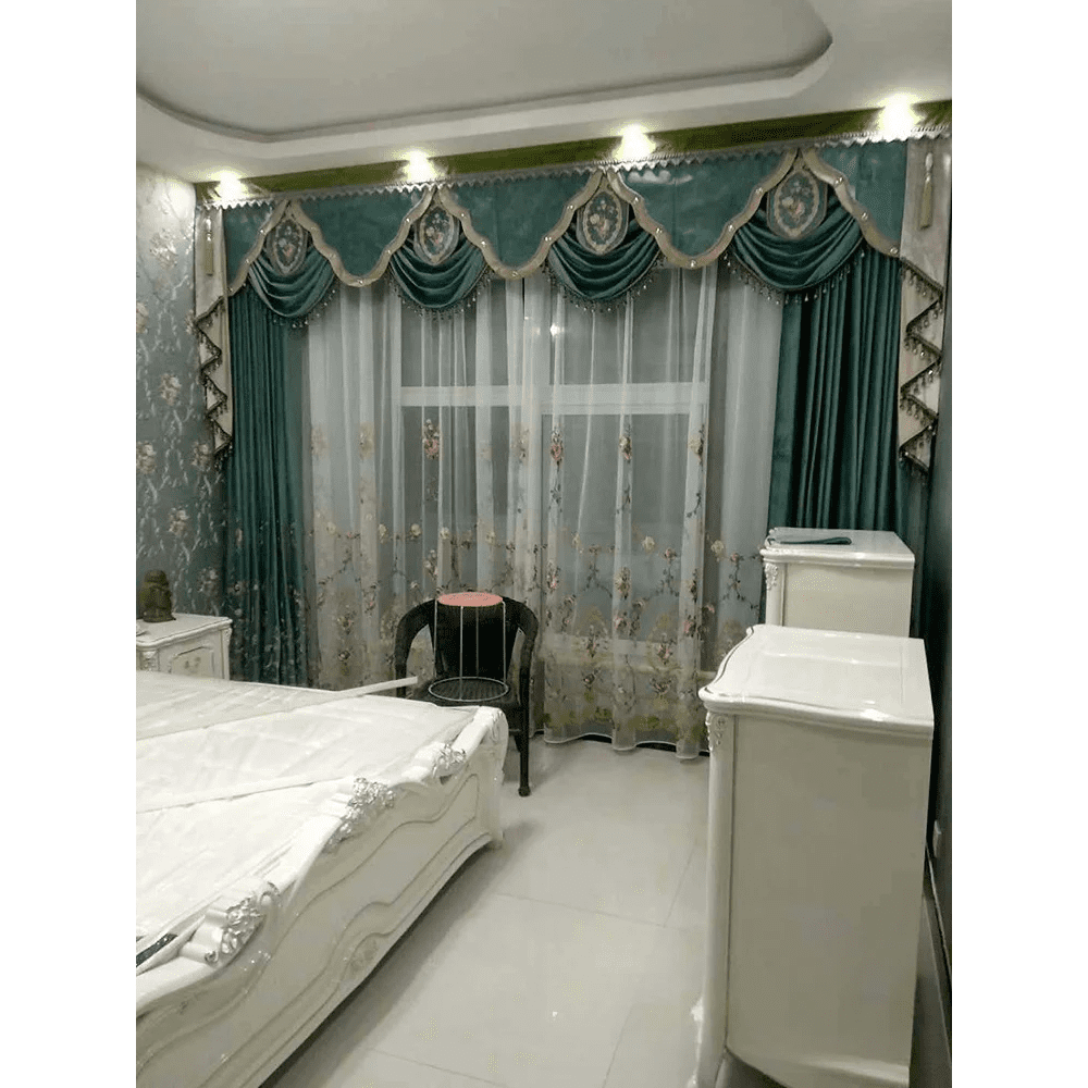 green-embroidered-velvet-curtains, embroidered-curtains, edit-home
