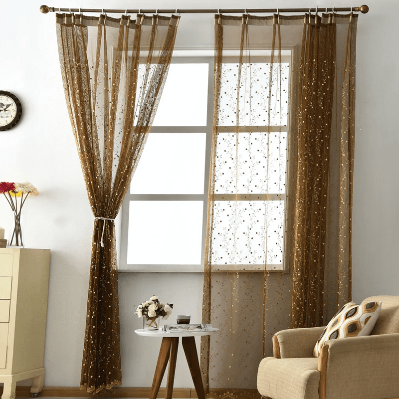 brown-voile-curtains, embroidered-curtains, luxury-curtains, edit-home-curtains,