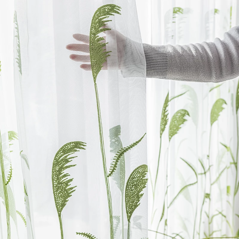 leaves-embroidered-curtains, voile-curtains, embroidered-curtains, edit-home-curtains