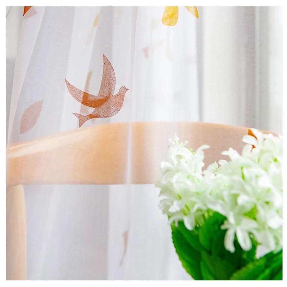 leaf-print-curtains, voile-curtains, edit-home-curtains, yellow-curtains