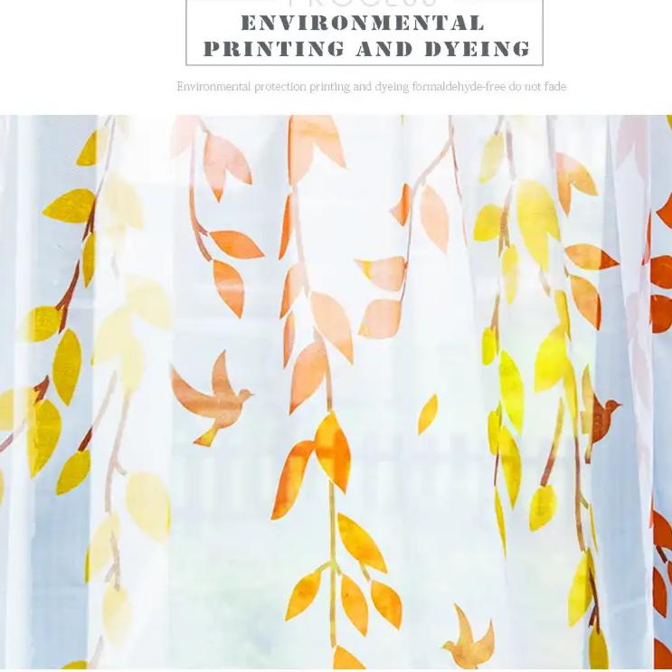 leaf-print-curtains, voile-curtains, edit-home-curtains, yellow-curtains