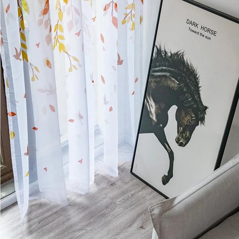 leaf-print-curtains, voile-curtains, edit-home-curtains, yellow-curtains