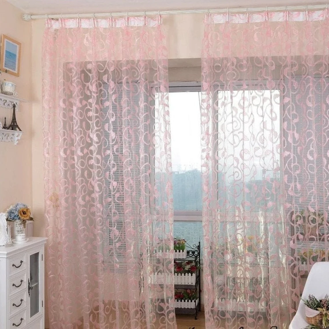 pink-floral-sheer-curtains, edit-home,sheer-curtains,voile-curtains,edit-home-curtains,curtains