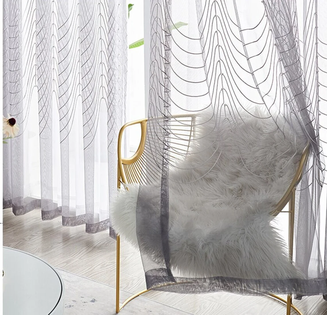 Grey Voile Curtains