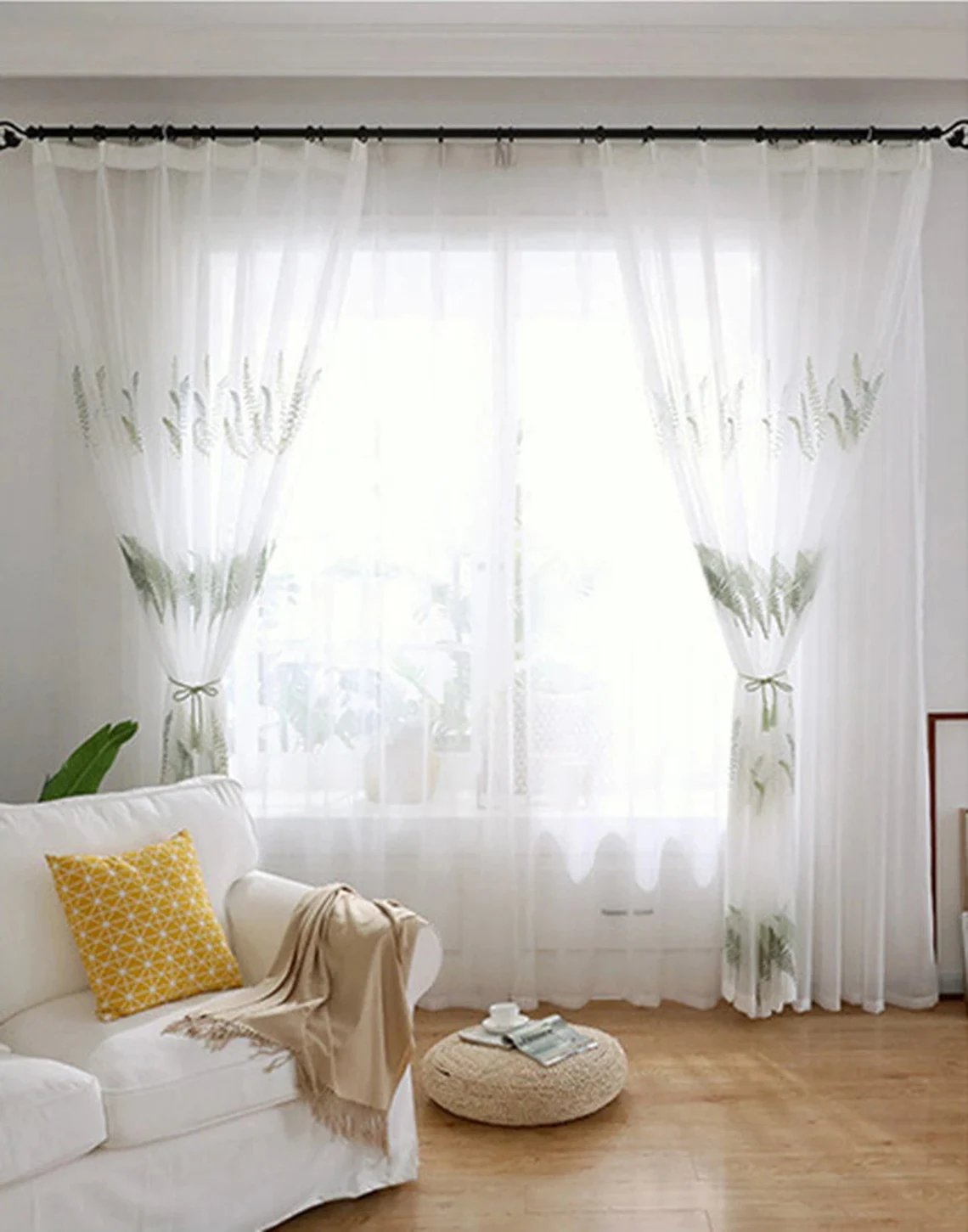 green-curtains, voile-curtains, edit-home-curtains