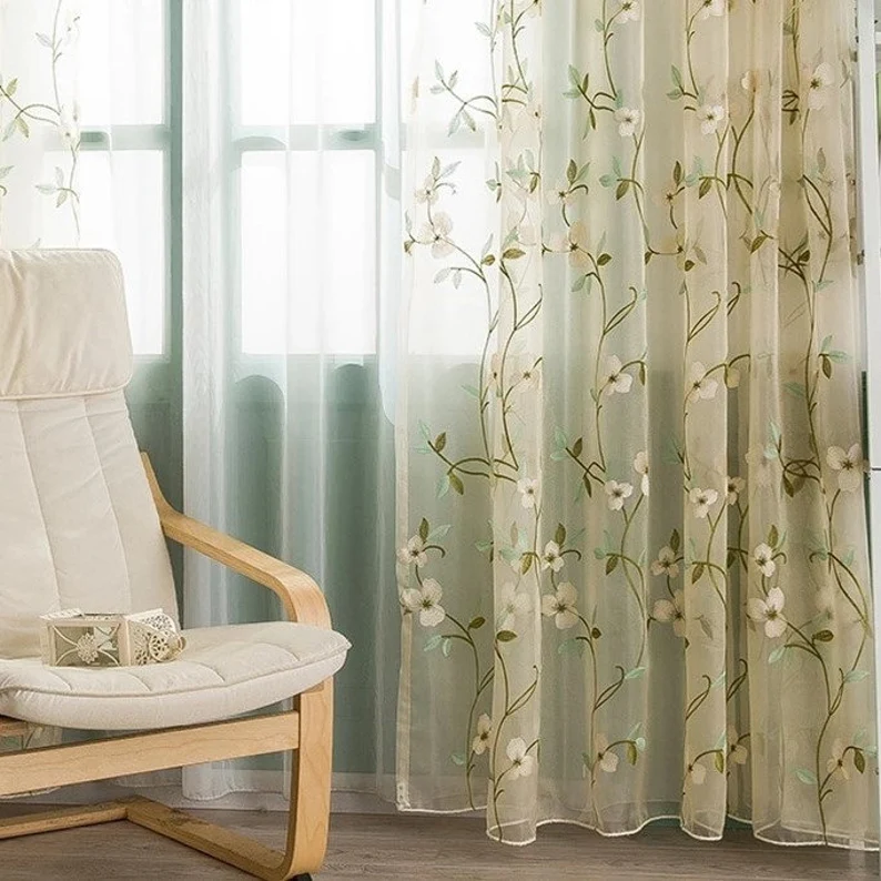 green-floral-curtains, voile-curtains, embroidered-curtains, edit-home-curtains