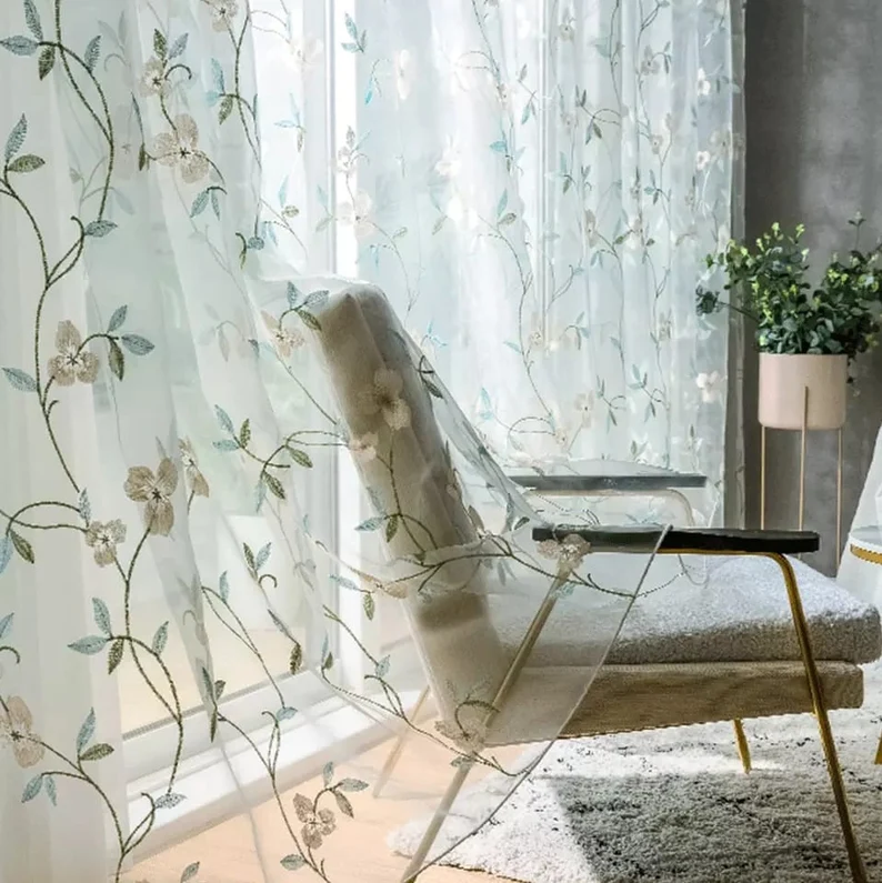 blue-floral-curtains, voile-curtains, embroidered-curtains, edit-home-curtains