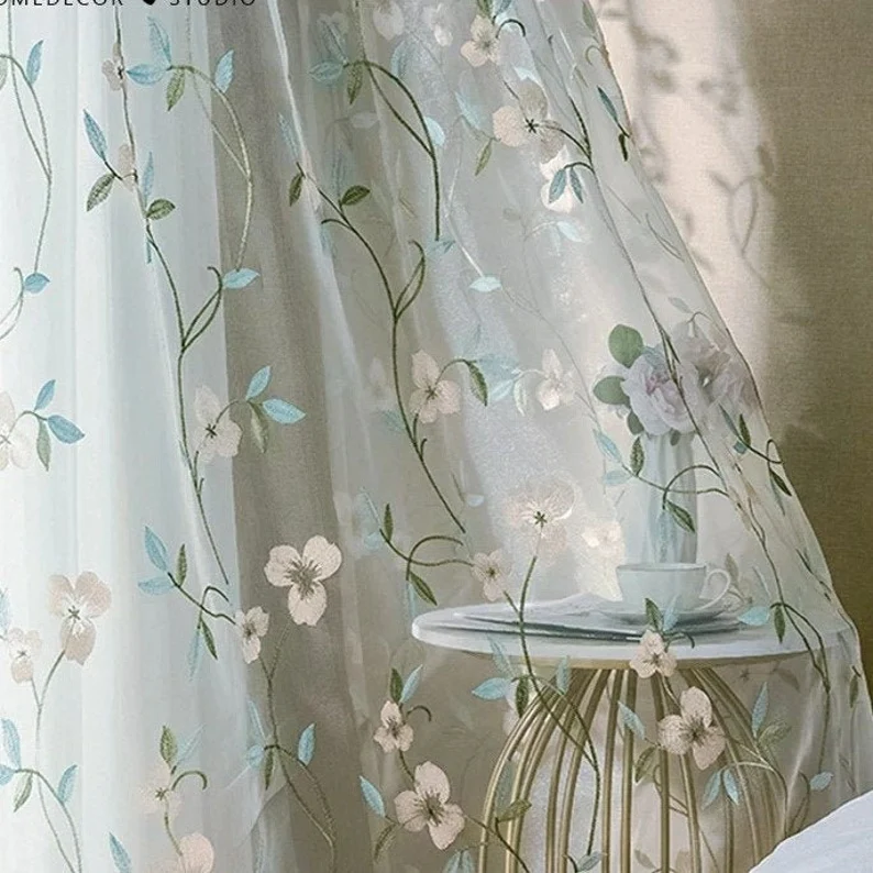 blue-floral-curtains, voile-curtains, embroidered-curtains, edit-home-curtains