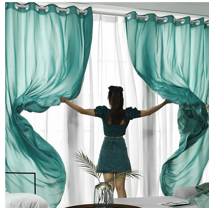 green-sheer-curtains, voile-curtains, edit-home-curtains