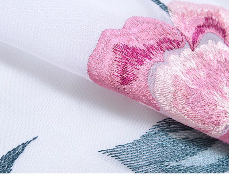 Best Pink Floral White Curtains by Edit Home - Image 4