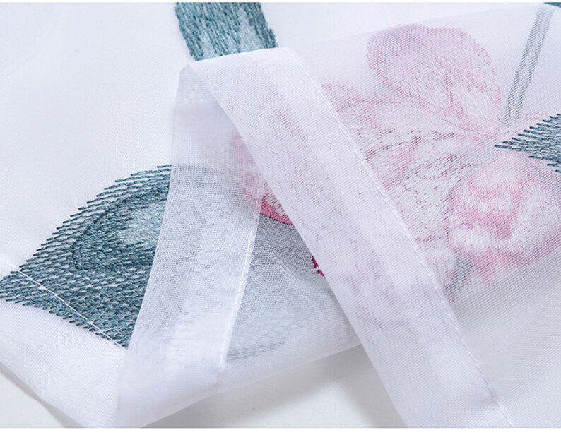 Best Pink Floral White Curtains by Edit Home - Image 5