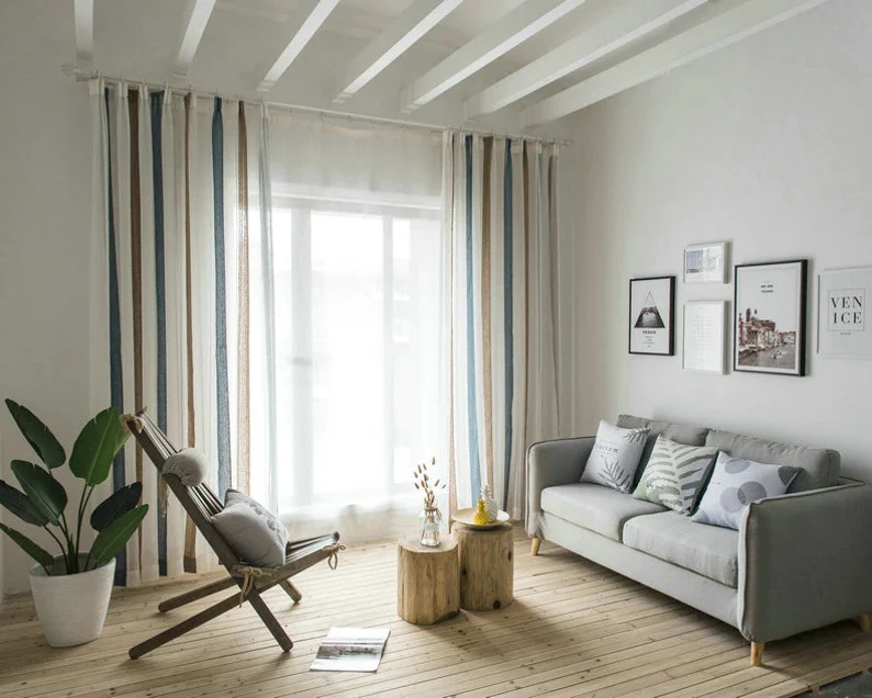 Best Colorful Striped Curtains | Semi blackout Curtains by Edit Home