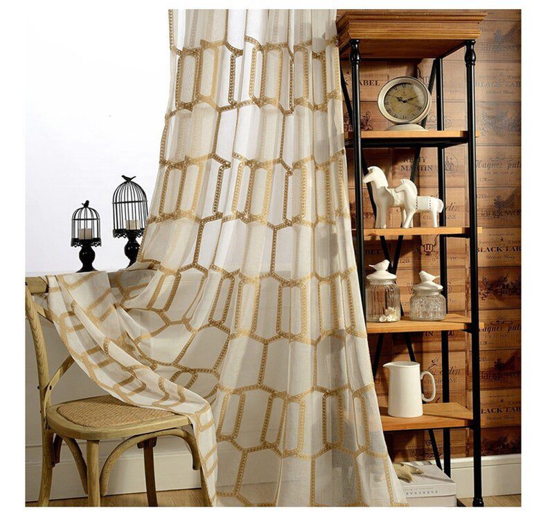 Luxury White Embroidered Curtains | Edit Home - Image 6