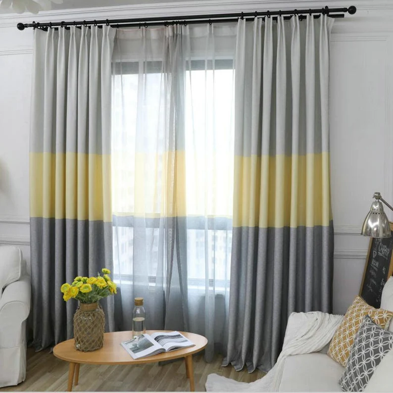 grey-yellow-bedroom-curtains, blackout-curtains, edit-home-curtains