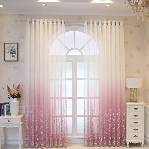 pink-embroidered-sheer-curtains, voile-curtains, edit-home-curtains