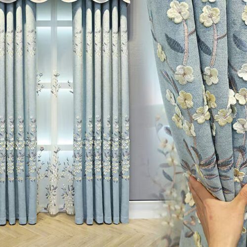 embroidered-bedroom-curtains, blackout-curtains, blue-curtains, edit-home-curtains