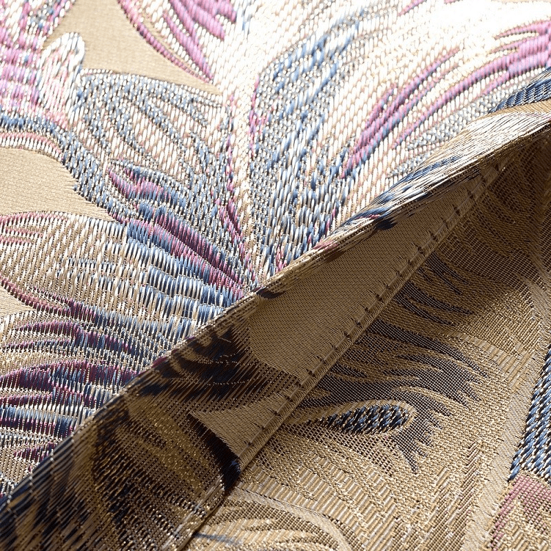 Luxury Blackout Curtains With Thermal Lining Gold Curtain Jacquard Goldish Curtains - Image 4