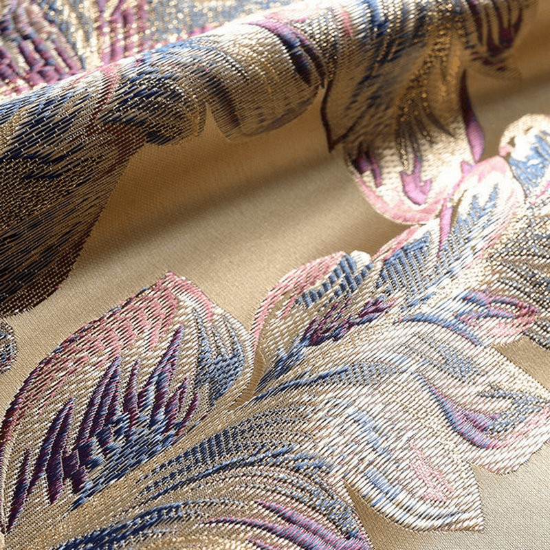Luxury Blackout Curtains With Thermal Lining Gold Curtain Jacquard Goldish Curtains - Image 6