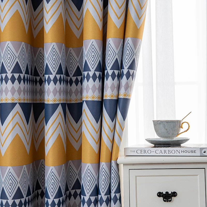 shiny-yellow-printed-curtains-, blackout-curtains, edit-home-curtains