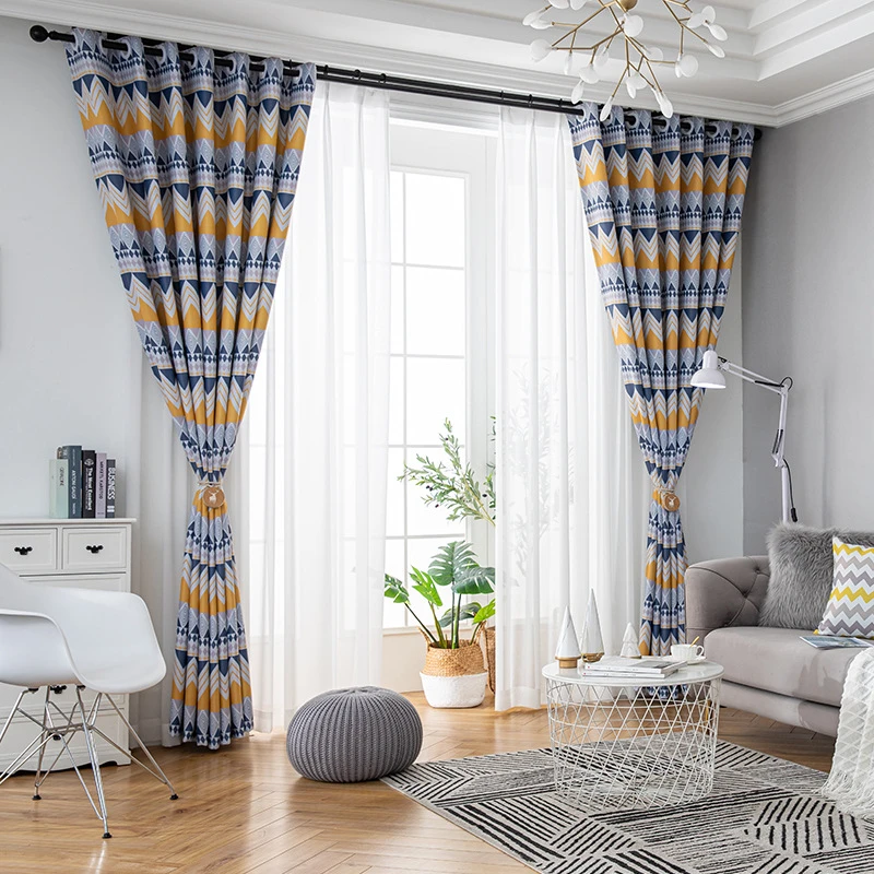 shiny-yellow-printed-curtains-, blackout-curtains, edit-home-curtains