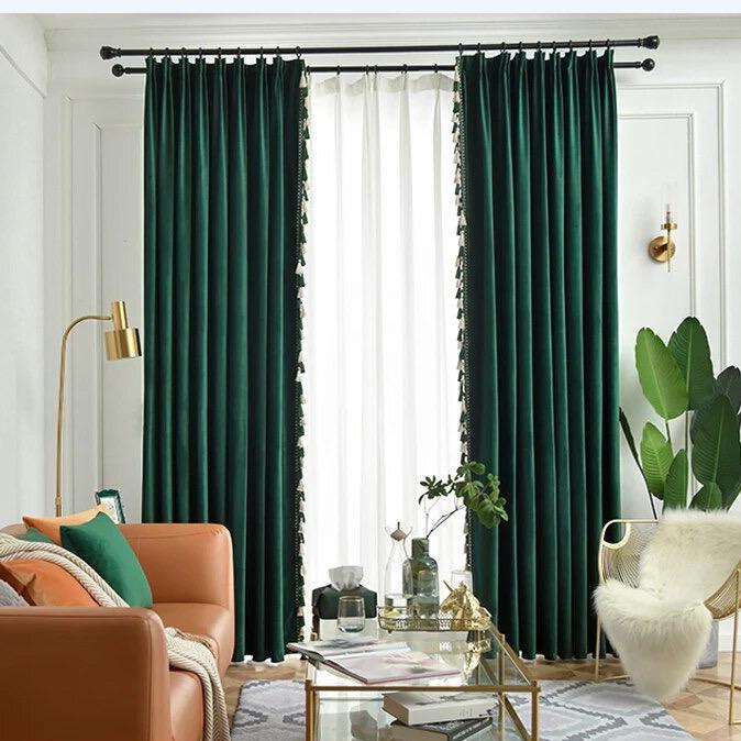 dark-green-velvet-bedroom-curtains, blackout-curtains, edit-home-curtains