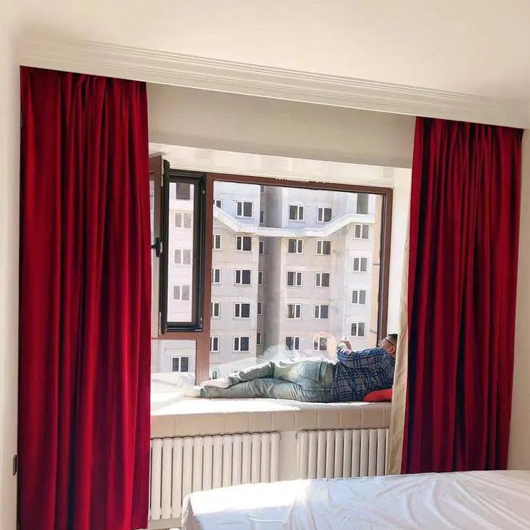 cheer-red-velvet-bedroom-curtains, blackout-curtains, edit-home-curtains
