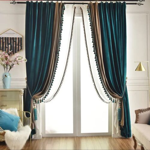 blue-green-velvet-bedroom-curtains, blackout-curtains, edit-home-curtains