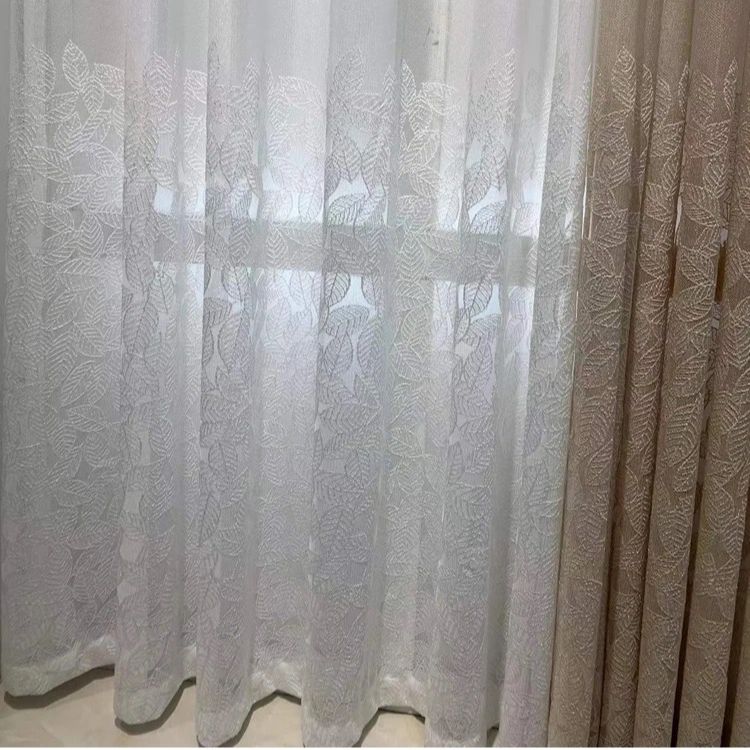 leaf-embroidery-flower-curtains, voile-curtains, embroidered-curtains, edit-home