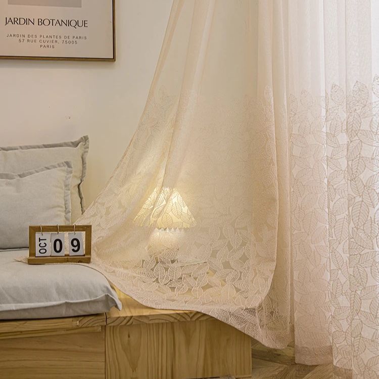 leaf-embroidery-flower-curtains, voile-curtains, embroidered-curtains, edit-home