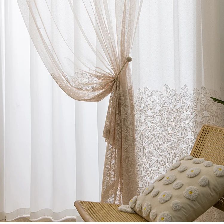 leaf-embroidery-flower-curtains, voile-curtains, embroidered-curtains, edit-home