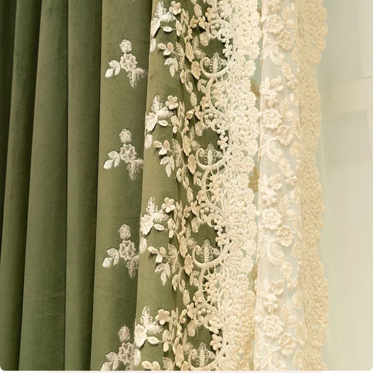 blackout-green-embroidered-curtains, blackout-curtains, edit-home