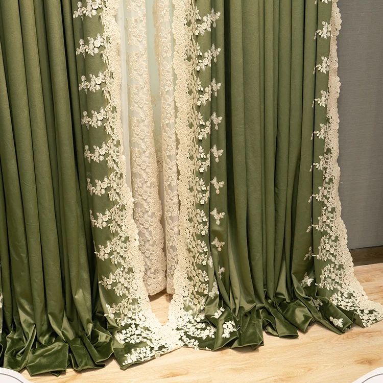 blackout-green-embroidered-curtains, blackout-curtains, edit-home