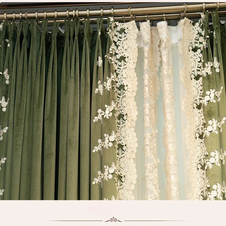 blackout-green-embroidered-curtains, blackout-curtains, edit-home