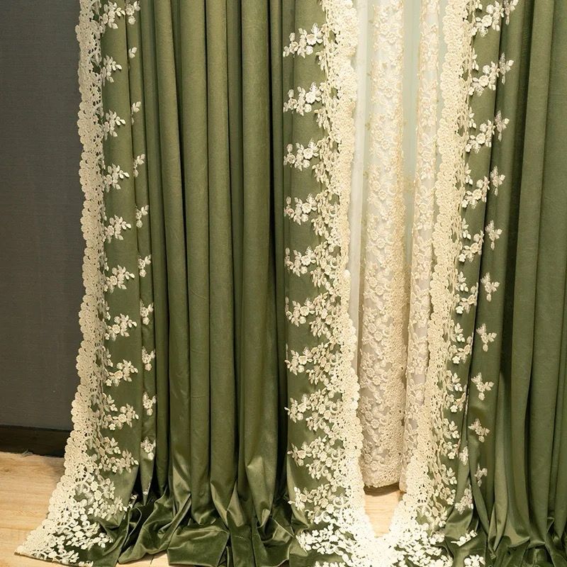 blackout-green-embroidered-curtains, blackout-curtains, edit-home