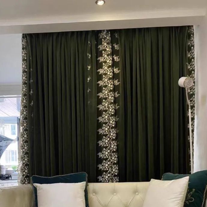 blackout-green-embroidered-curtains, blackout-curtains, edit-home
