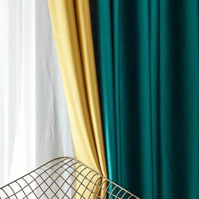 green-and-yellow-bedroom-curtains, blackout-curtains, edit-home