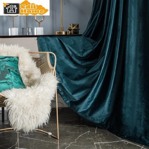 green-velvet-bedroom-curtains, blackout-curtains, edit-home