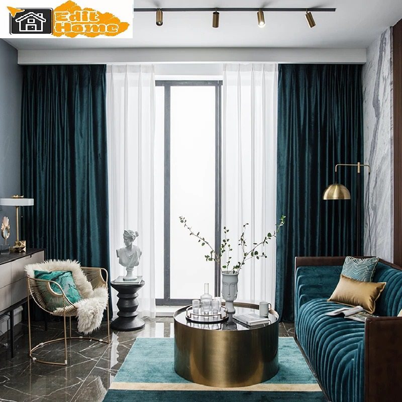 green-velvet-bedroom-curtains, blackout-curtains, edit-home