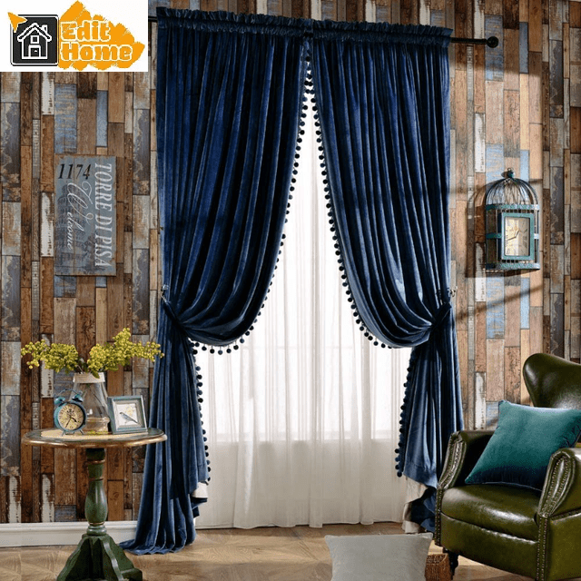 blue-velvet-bedroom-curtains, blackout-curtains, bedroom-curtains, edit-home