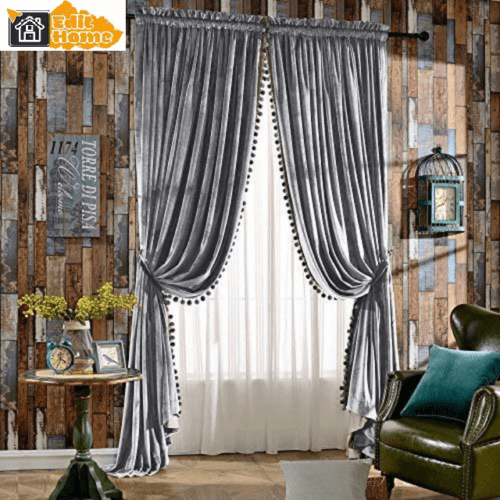 grey-velvet-bedroom-curtains, blackout-curtains, bedroom-curtains, edit-home