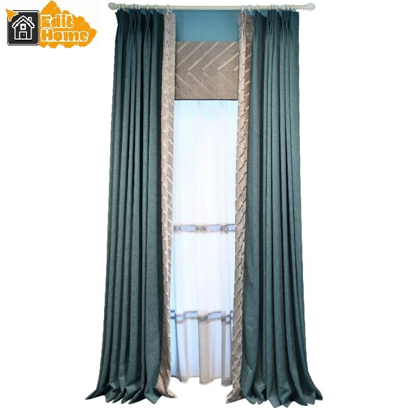 blue-living-room-curtains, blackout-curtains, edit-home