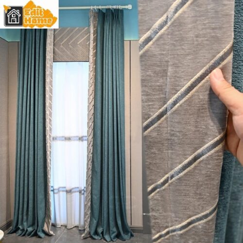 blue-living-room-curtains, blackout-curtains, edit-home