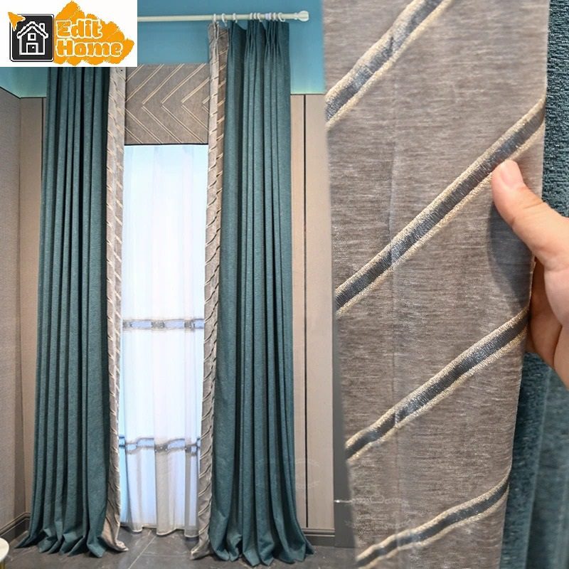 blue-living-room-curtains, blackout-curtains, edit-home