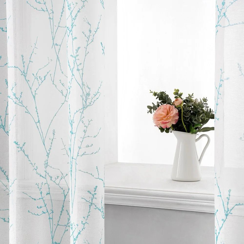 Beautiful Light Blue Voile Curtains | Edit Home - Image 2