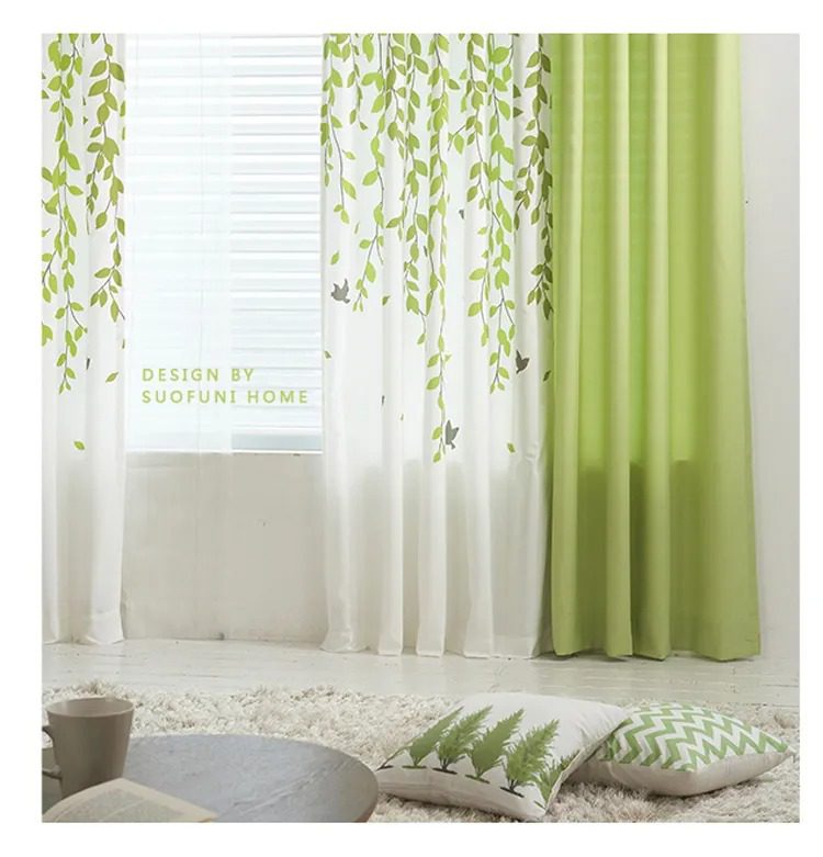 green-leaves-curtains, blackout-curtains, edit-home